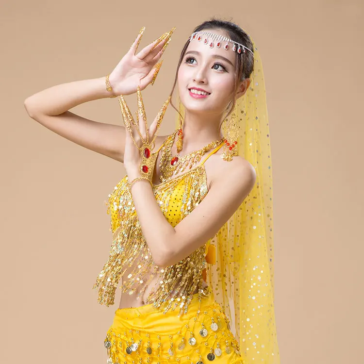 

Sexy Women Belly Dance Costumes Sequin Bra Top Clothes Bras Handmade Sequins Tassel Beads Ladies Fashion Design Clothing