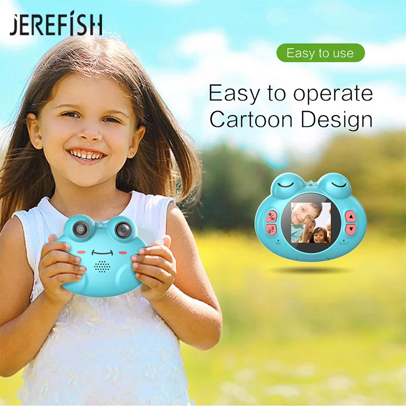 JEREFISH HD лягушка детский фотоаппарат Цифровая фотокамера Juguetes фотография подарок
