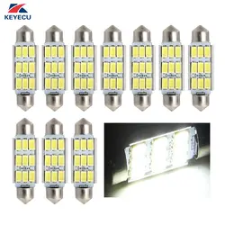 KEYECU 10 шт. белый 5630 5730 41 мм 9SMD светодиодный лампы для Номерной знак Дверь любезно купола Лампы для чтения- DC 12 В