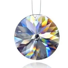 50 шт./лот 45 мм круглый граненый хрусталь диск в одно отверстие кристалл свободные PRISM люстра бусинами