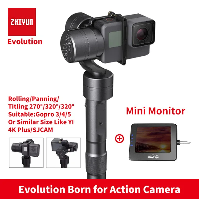 

Zhiyun Z1 Evolution 3-Axis Handheld Stabilizer Gimbal for GoPro Hero 4 5 XiaoYi / Extra Monitor Camera PK Hohem Isteady Pro