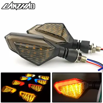 Pair Motorcycle LED Turn Signal Lamps Left Right Signals Daytime Running Lights Indicators Blinkers Universal for Honda Kawasaki