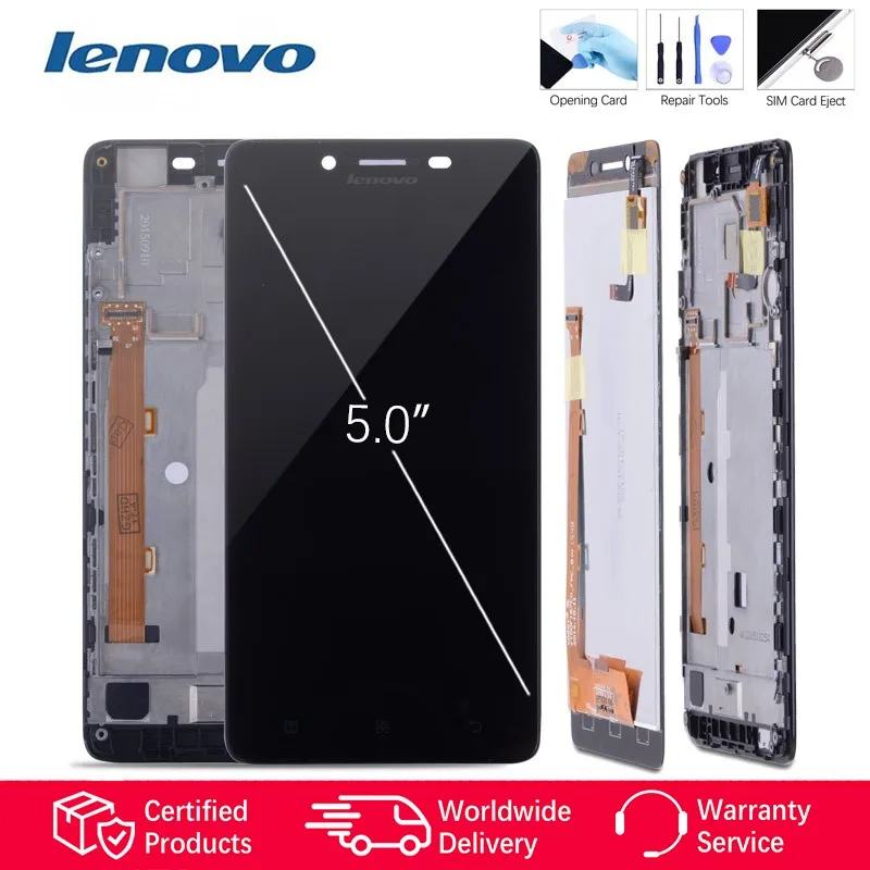 

5.0" Original LCD For LENOVO A6000 Display Touch Screen Digitizer with Frame Replacement For Lenovo A6000 K3 K30-T LCD Display