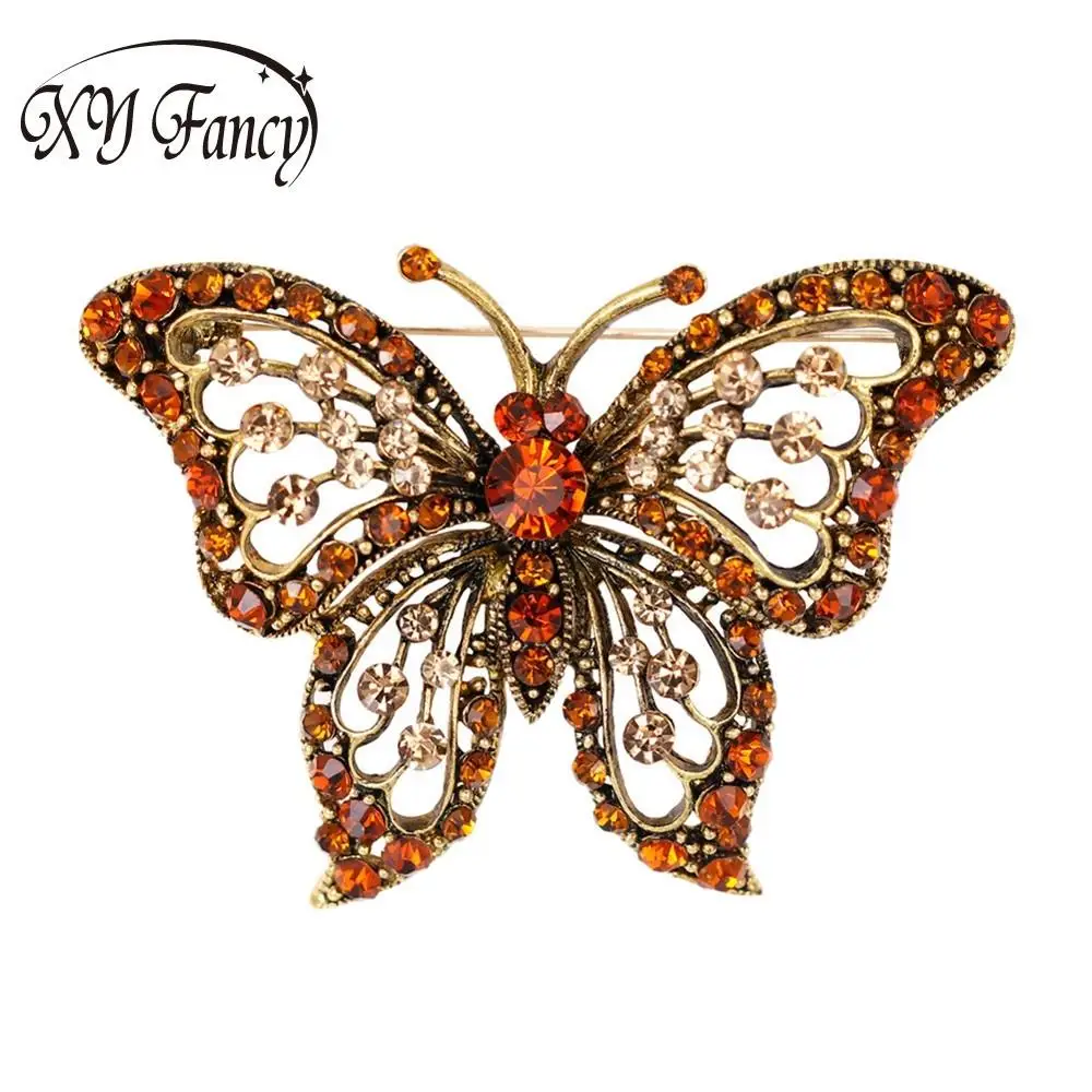 XY Fancy Stylish Exquisite Butterfly Brooches High end Luxury Creative
