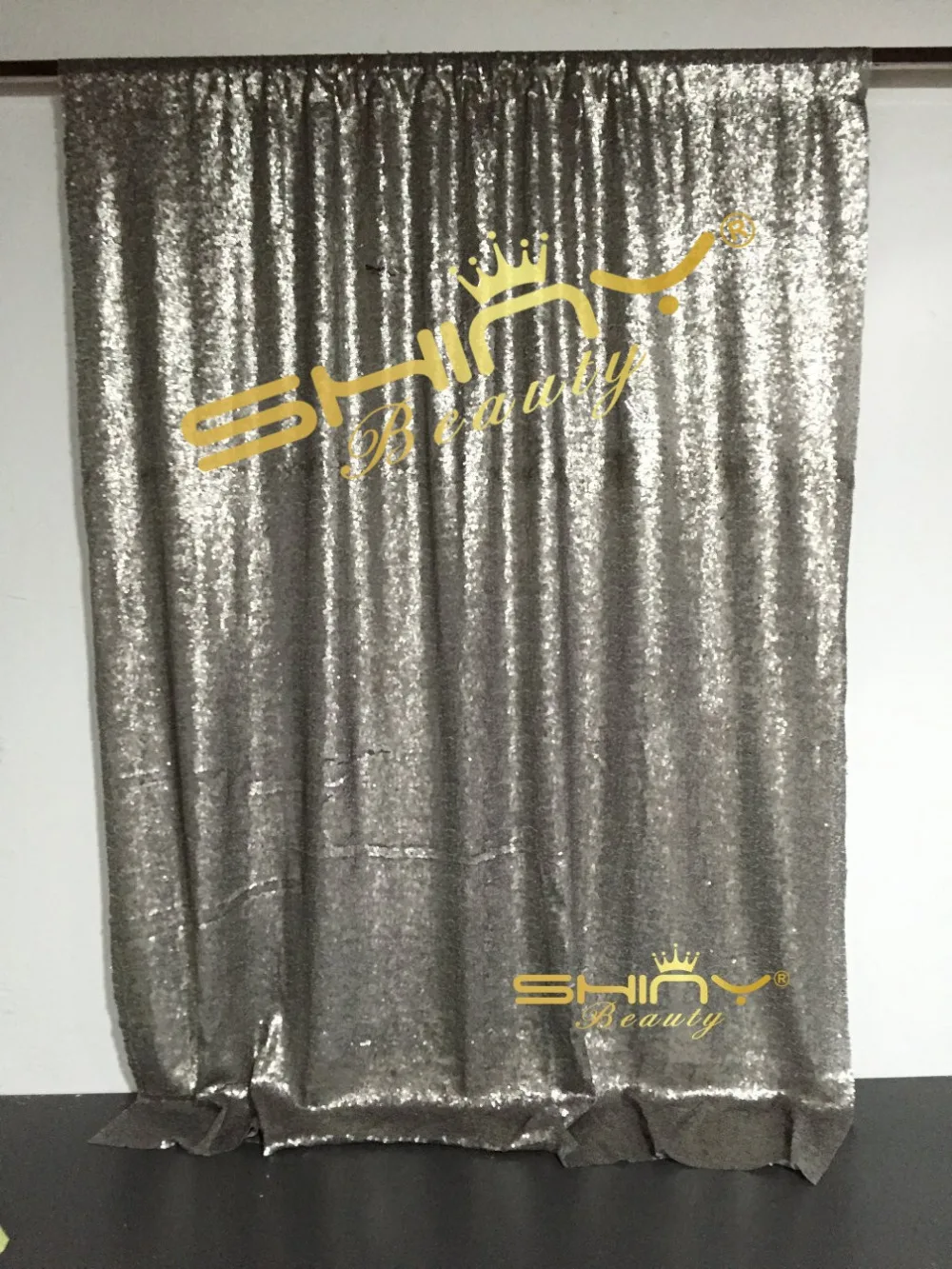 ShinyBeauty 8ftx8ft серые шторы для прополка фон с пайетками свадебная фотокабина блесток