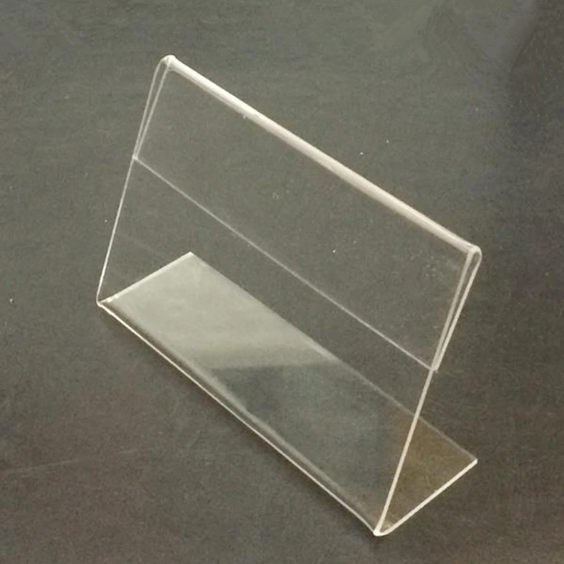 Mini Creative 10pcs Transparent 6X9cm L Shape Acrylic Table Tag School Office Stationery Desk Holder Show Card Holder Sign Label 50x20mm mini magnetic table acrylic sign holder display stand menu holder promotion price label paper card holder tags