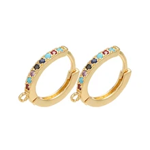 ZHUKOU 14x16 мм Новая мода конфеты Кристалл уха клип латунь Серьги Аксессуары для ручной работы изготовление сережек Аксессуары Модель: VE72