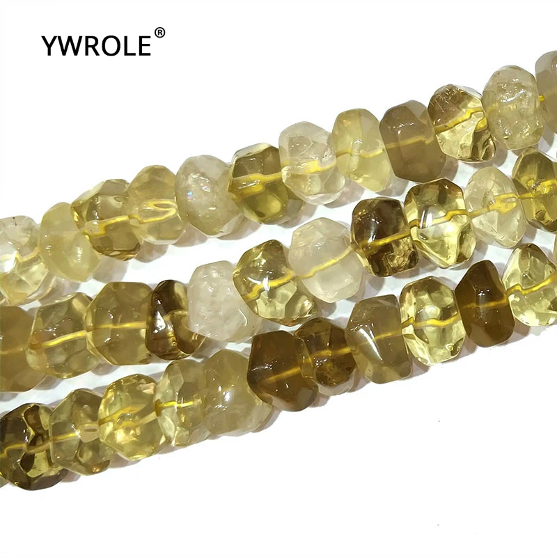 Естественный неправильной формы лимонный Кварцевый Камень Бисер для самостоятельного изготовления ювелирных изделий браслет, ожерелье серьги Размер 9-14 мм нить 15"
