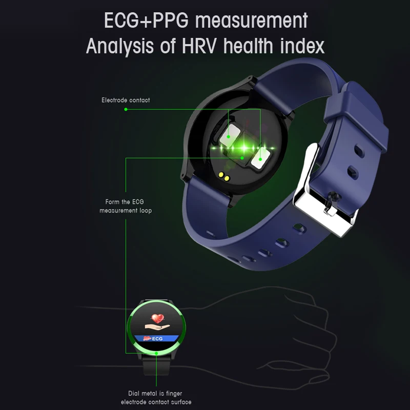 ECG PPG Smart Watch With Blood Pressure Heart Rate Monitor IP67 Waterproof Smartwatch Wristwatch For iOS Android