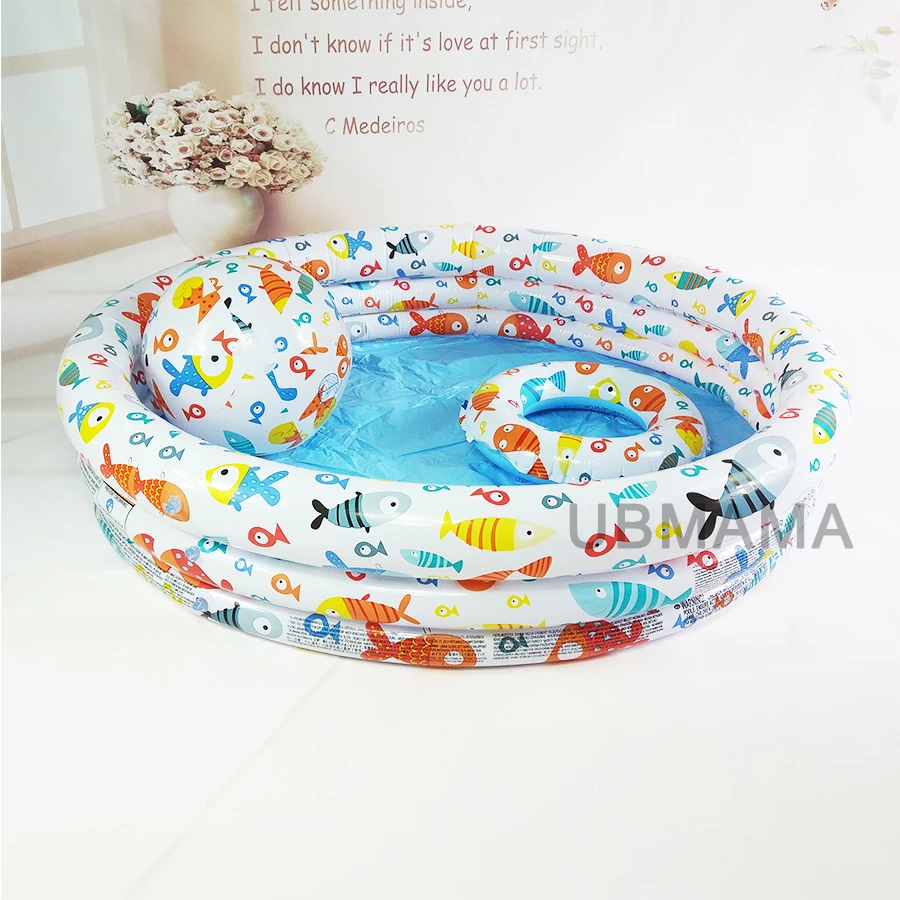 132 см* 28 см Пластик надувные Плавание кольцо пляжный мяч дренажные отверстия в нижней части милый мультфильм шаблон рыбы ребенок бассейн