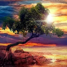 Значок с вышивкой в виде ромба ночной вид Луна Дерево на заказ Алмазная картина Полная площадь eid mubarak алмазная живопись eigen foto rose