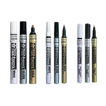 9 шт. художественный Маркер Набор значение серебро золото белый несмывающиеся чернила 0,7 мм 1,0 мм 2,0 мм точечные ручки для рисования канцелярские принадлежности Школьные принадлежности F863