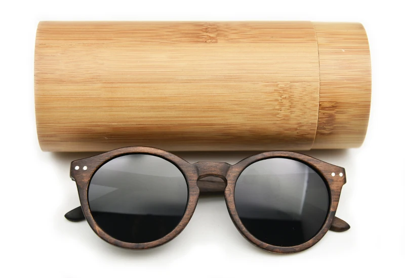 Женские и мужские деревянные солнцезащитные очки Cateye, винтажные круглые солнцезащитные очки, поляризационные линзы, деревянные солнцезащитные очки