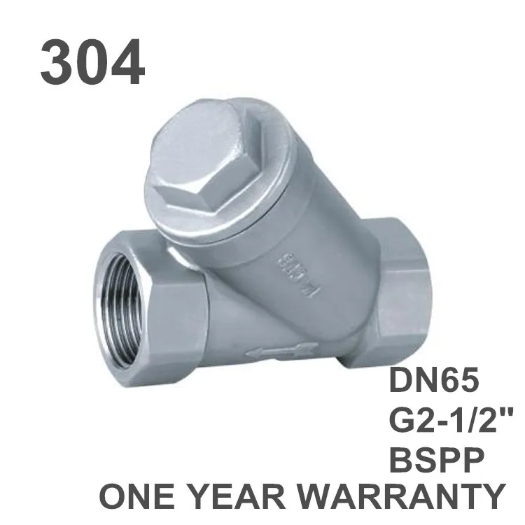 G2 1/2" BSPP Female 304 Stainless Steel Inline Y Filter Strainer Pipe