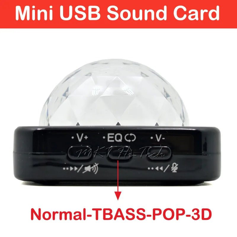 

New Colorful LED Lighting EQ 3D Function External Audio Interface Card for Laptop Desktop Tablet PlayStation USB Sound Card