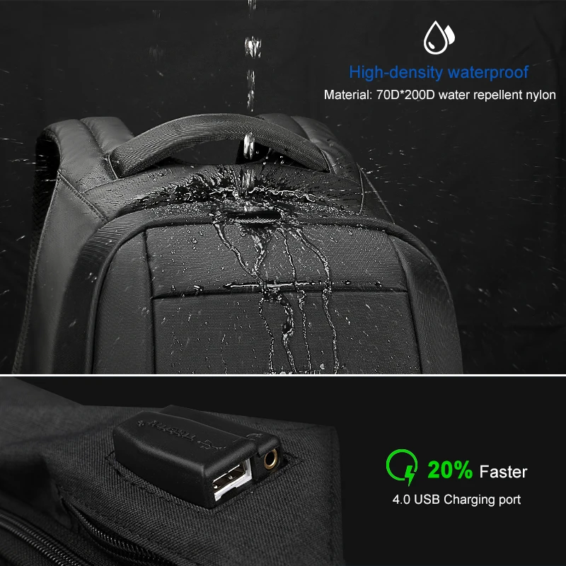 Tigernu للماء مكافحة سرقة الذكور Mochila 15.6 بوصة محمول على ظهره الرجال USB الظهر الحقائب المدرسية Bagpack للشباب السفر حقيبة Tigernu للماء مكافحة سرقة الذكور Mochila 15.6 بوصة محمول على ظهره الرجال USB الظهر الحقائب المدرسية Bagpack للشباب السفر حقيبة