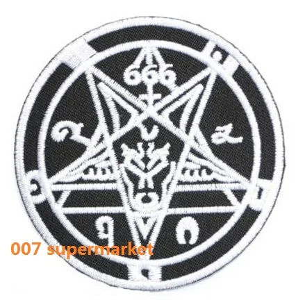 666 демоническим Коза пентаграмма с принтом музыкальной группы металлический
