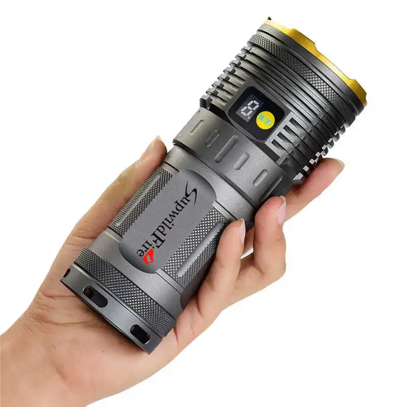 Supwildfire 35000LM 12 x XM-L T6 LED powerful led flashlight Digital Display Hunting Flashligt by 18650 battery #3o4 (5)