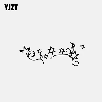

YJZT 13.8CM*5CM Star Flower Vinyl Decal Cartoon Car Sticker Black/Silver C3-0697