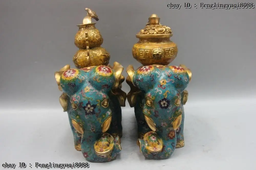 Бронза Медь cloisonne фэн шуй Ruyi Yuanbao Тыква Лев сокровищница слон