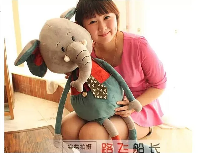 

lovely plush elephant toy creative tie elephant doll birthday gift about 80cm