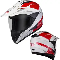 Красный белый BYE moto rcycle шлем полный шлем прозрачный козырек спойлер casco moto capacete moto cross DOT approverd для гонок