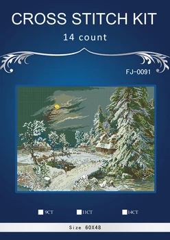 

Village in snow,chinese Stitch DIY 14CT similar DMC Cross Stitch,Sets For Embroidery Kits Counted Cross-Stitching 2th