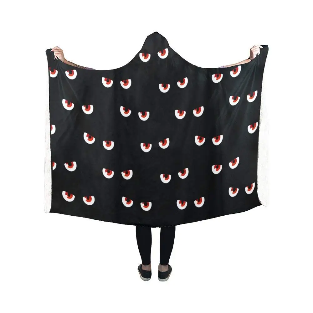 

Hooded Blanket Vampire Eyes Bat Pilling Polar Fleece Hooded Throw Wrap