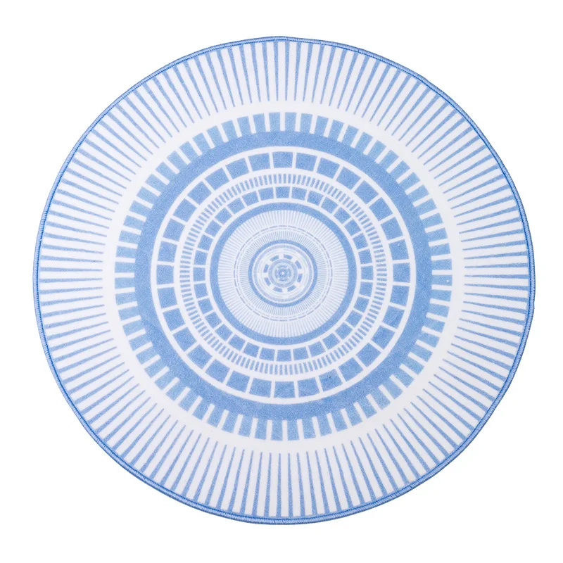 Европейский простой узор круг голубой круглый коврик можно стирать не скользит ковер для Гостиная компьютерное кресло подвесные корзины стул