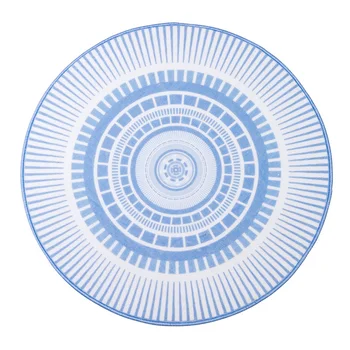 

European Simple Circle Pattern Sky Blue Round Rug Washable Non-slip Carpet for Living Room Computer Chair Hanging Basket Chair