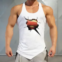 Новинка года для мужчин спортивные бег майка для бодибилдинга фитнеса круглый средства ухода за кожей шеи хлопок печатных ассиметричный жилет