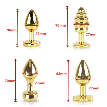 Golden small size four leaf clover heart thread Metal Anal beads butt plug 12 jewelry silicone eggs no vibrator erotic Sex toy 6