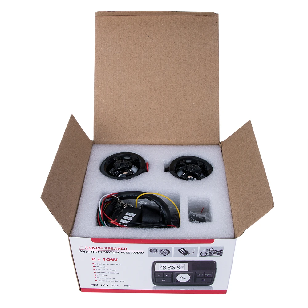 Sistema de Áudio Rádio da Motocicleta Acessórios do Sistema Motocicleta Alto Falantes Guiador Sistema Áudio fm Mp3 Alto-falante 2020 15 High Quality handlebar radio motorcycle