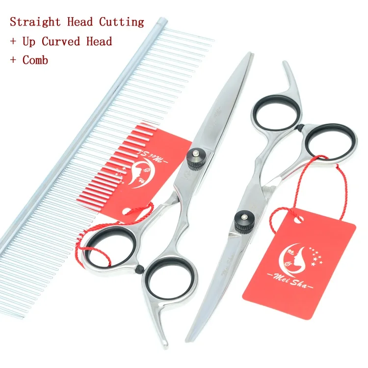 Meisha 6 inch Professional Pet Grooming Scissors Set for Hairdressing Dog Cutting Thinning Curved Shears Puppy Cliper HB0022 - Цвет: HB0025 and HB0027