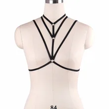 Женский сексуальный бондаж Черный Регулируемая клетка бюстгальтер фетиш одежда пояс жгут тела Готический полюс танец нижнее женское белье с бюстгальтером с мягкой чашкой DO0567