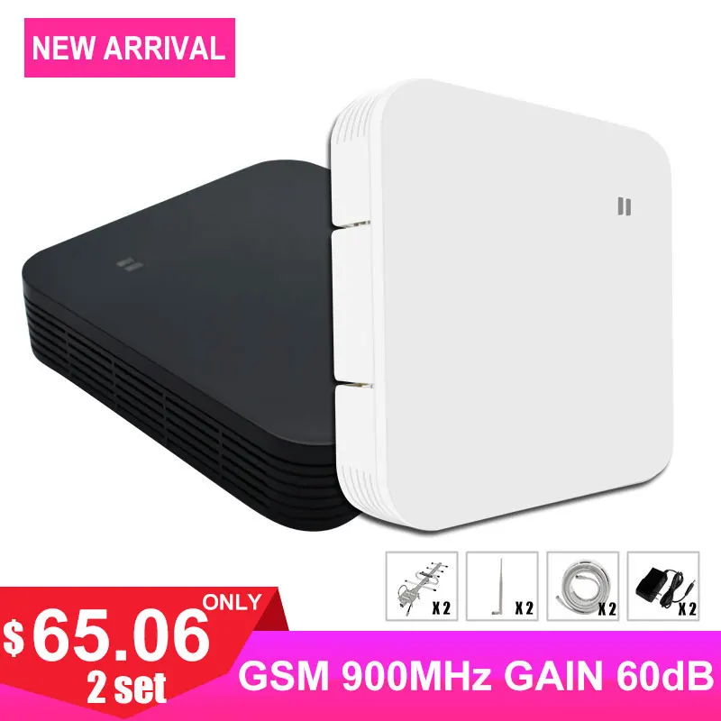 

Cellular Cell Phone Signal Booster GSM 900MHz 2G FDD Voice Internet Single Band Mini Gain 60dB Yagi+Whip Antenna Coaxial Cable >