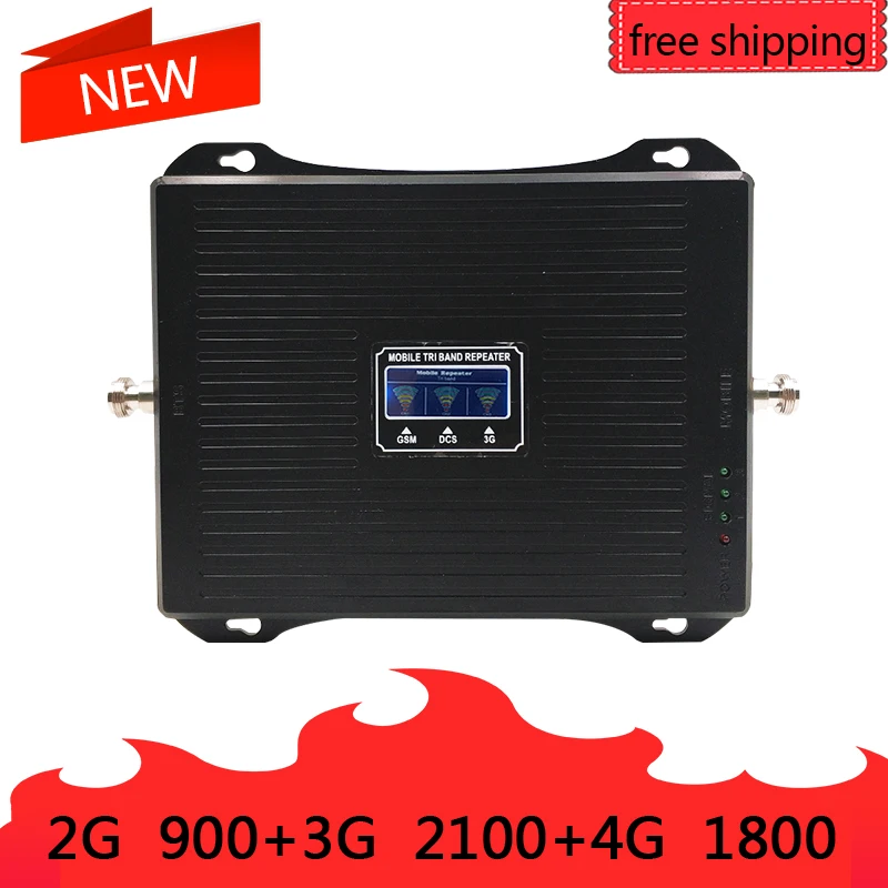 

2G 3G 4G Triple band Cell Phone Signal Booster 70dB GSM 900 LTE 1800 WCDMA 2100mhz 30dBm Mobile Cellular Signal Repeater