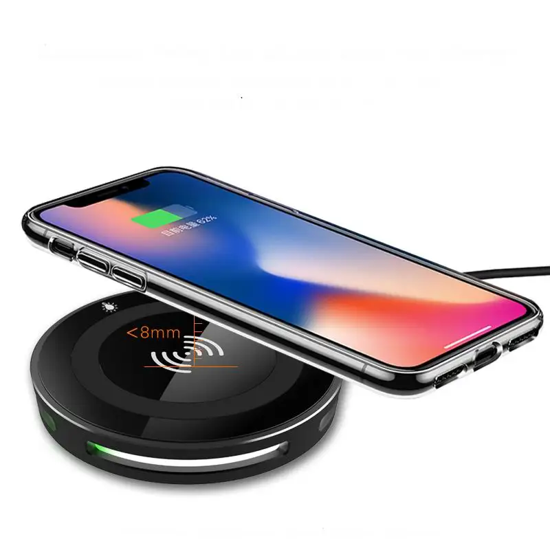 Беспроводной Зарядное устройство для iPhone Xs Max XR X 8 10 W быстрая Wirless Беспроводной зарядного устройства для samsung S9 S8 Примечание 8 9 Xiaomi смешать 3