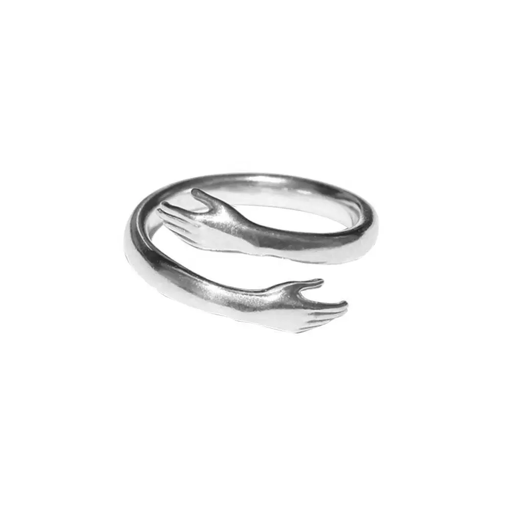 

New Lovers Fashion Casual Open Jewelry Charm Embrace Wedding Women type, Men type Ring Silver