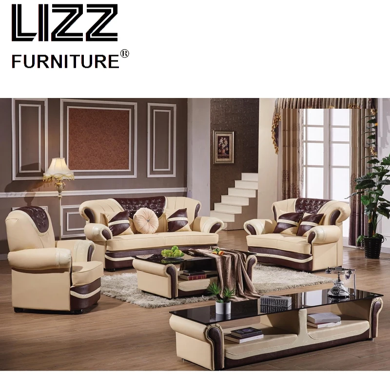 Divani Modern leisure home Genuine leather sofa furniture home sofa chaise couch chair sofa set living room furniture with table