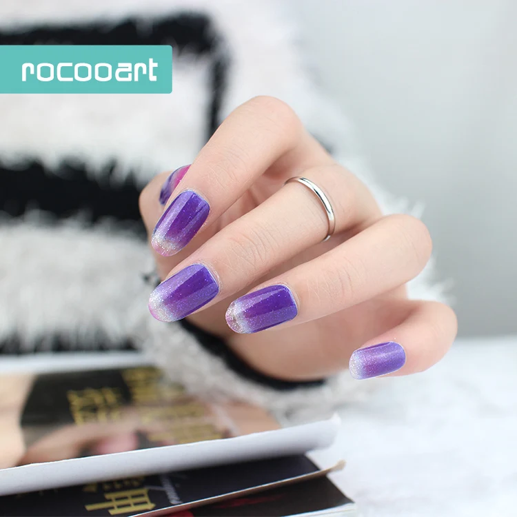 Rocooart Y5089 Блестящий розовый синий цвет для дизайна ногтей Обертывания женщин