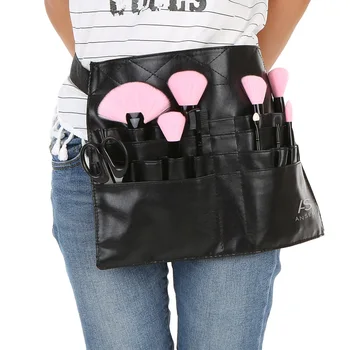 

Professional Cosmetic Makeup Brush PVC Apron Bag Artist Belt Strap Portable Make up Bag Holder (Brushes not included)