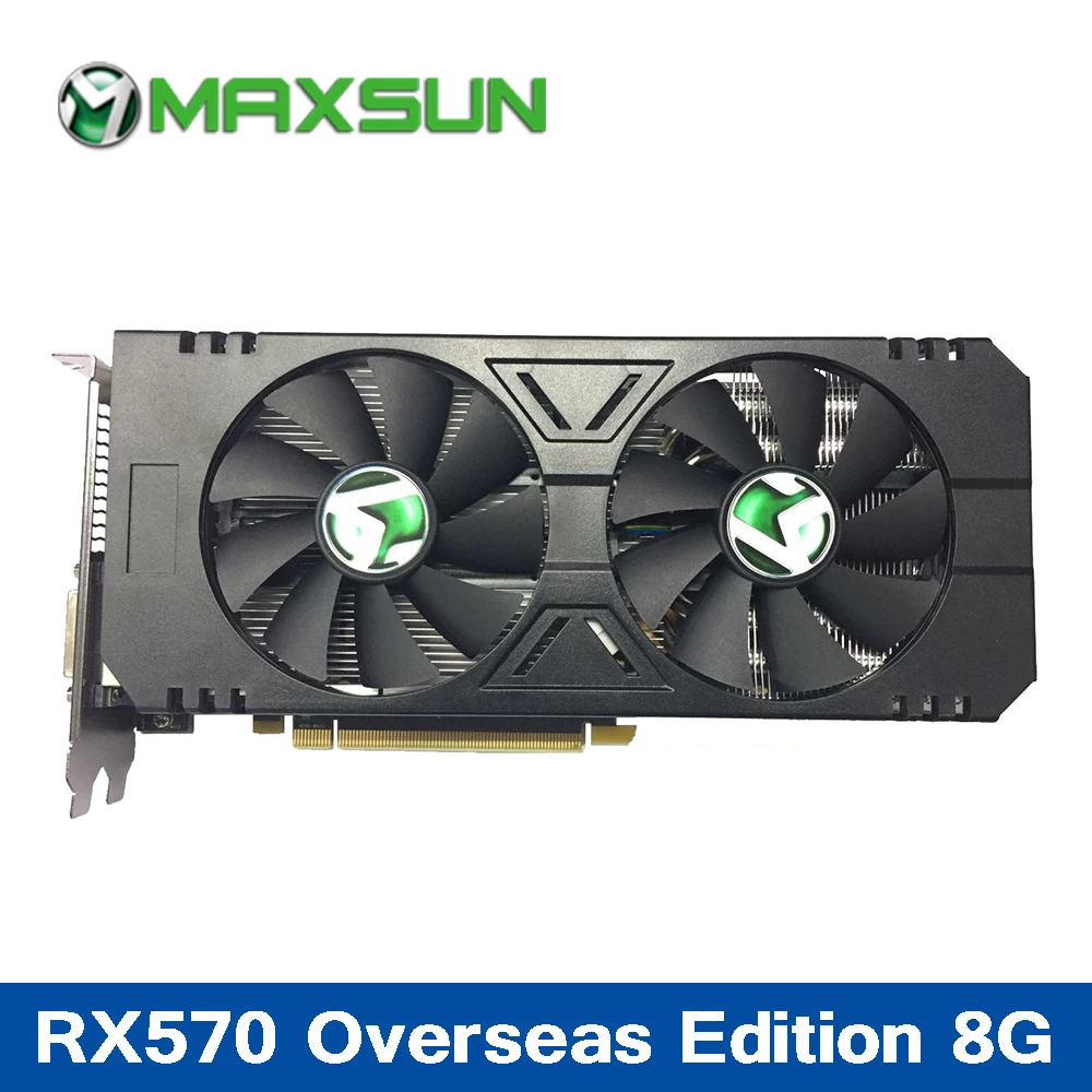 MAXSUN RX570 8 г Графика карты 256bit 224 ГБ/сек. GDDR5 7000 мГц 1168-1244 PCI-Express 3 0 HDMI + DP DVI * 2 видео для
