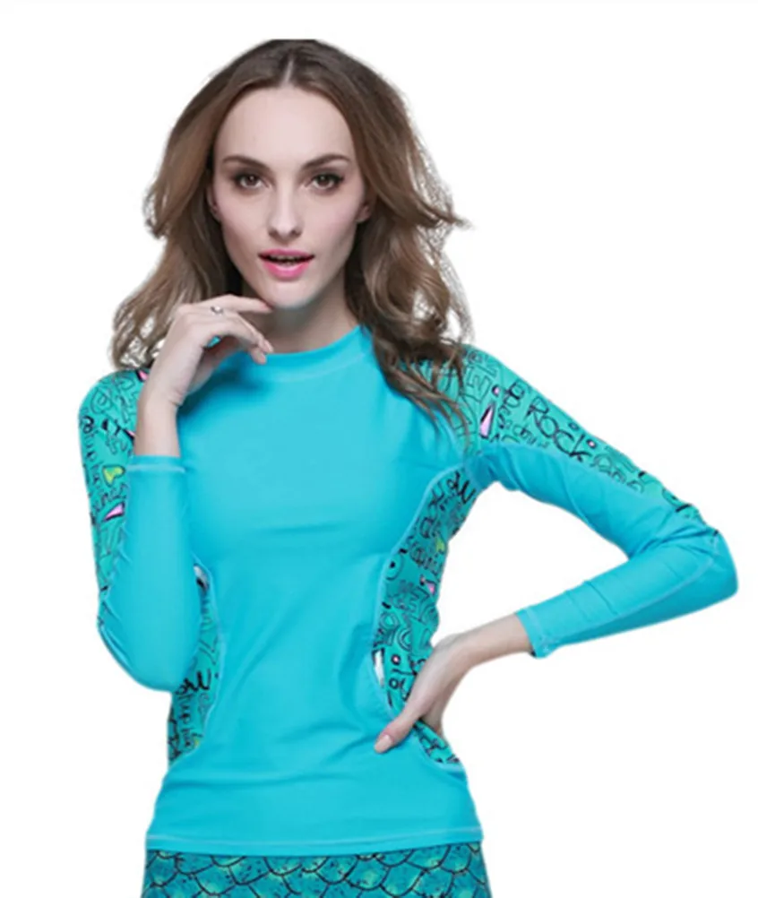 Women's Anti UV Wetsuit Diving Suit Rash Guard sports suit for women long sleeve swim shirts