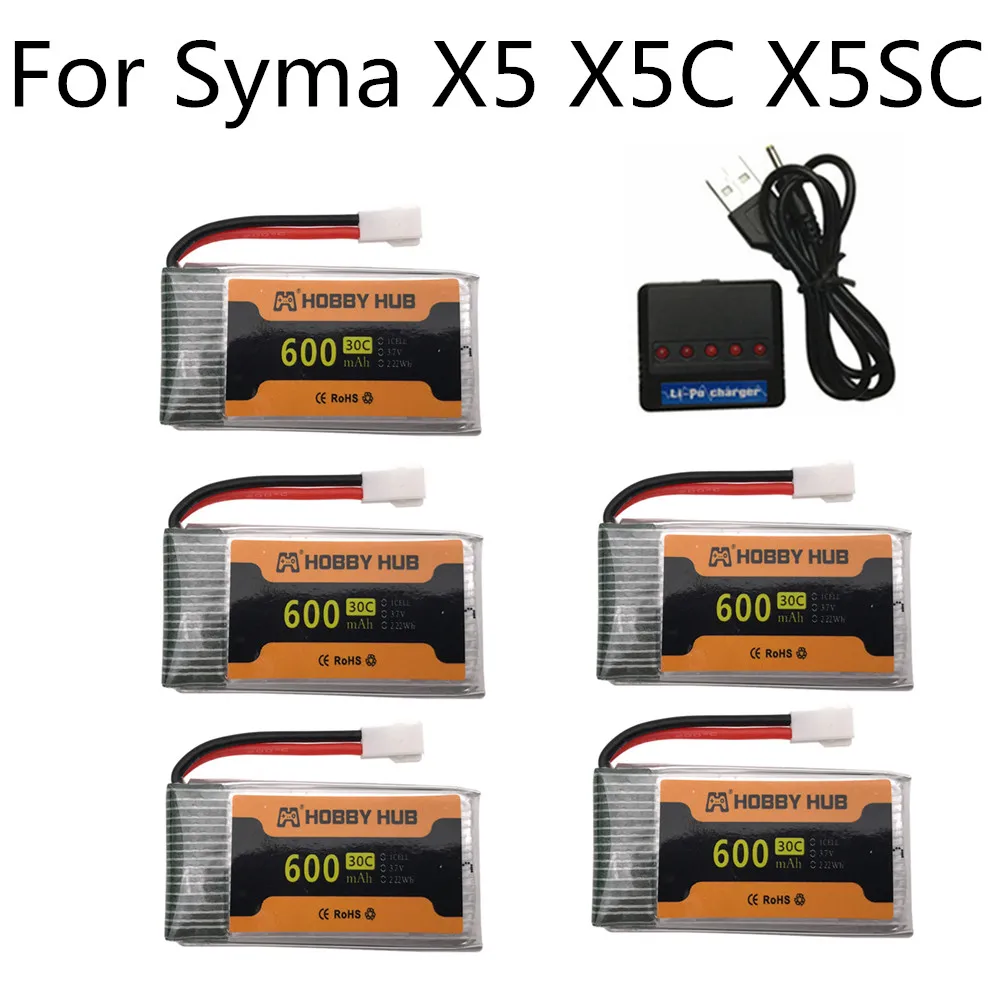 Аккумулятор 3 7 в 600 мА · ч 30c Lipo 802540 для X5 x5c X5SW X5SC CX-30 M68 HQ-905 RC аккумулятор lipo и