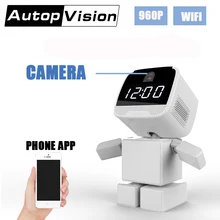 A380 радионяня просмотр онлайн ночного видения 2-way-Talk Робот Форма монитор видео няня радио няня IP часы с поддержкой wifi и с камерой