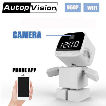 

A380 Baby Monitor viewing online Night Vision 2-way-Talk Robot Shape Monitor Video Nanny Radio Babysitter IP wifi clock camera
