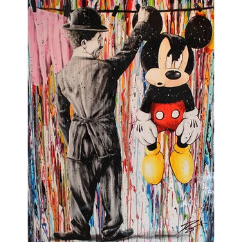 

Black and white comics Mickey Mouse room decor Embroidery Pattern diamond 5D DIY paintings Cross stitch kits stickers RS2044