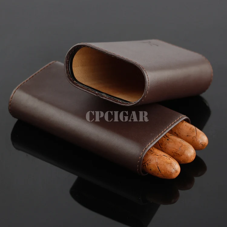 COHIBA портсигар мини коробка с увлажнителем держатель держит 3 сигары коричнево