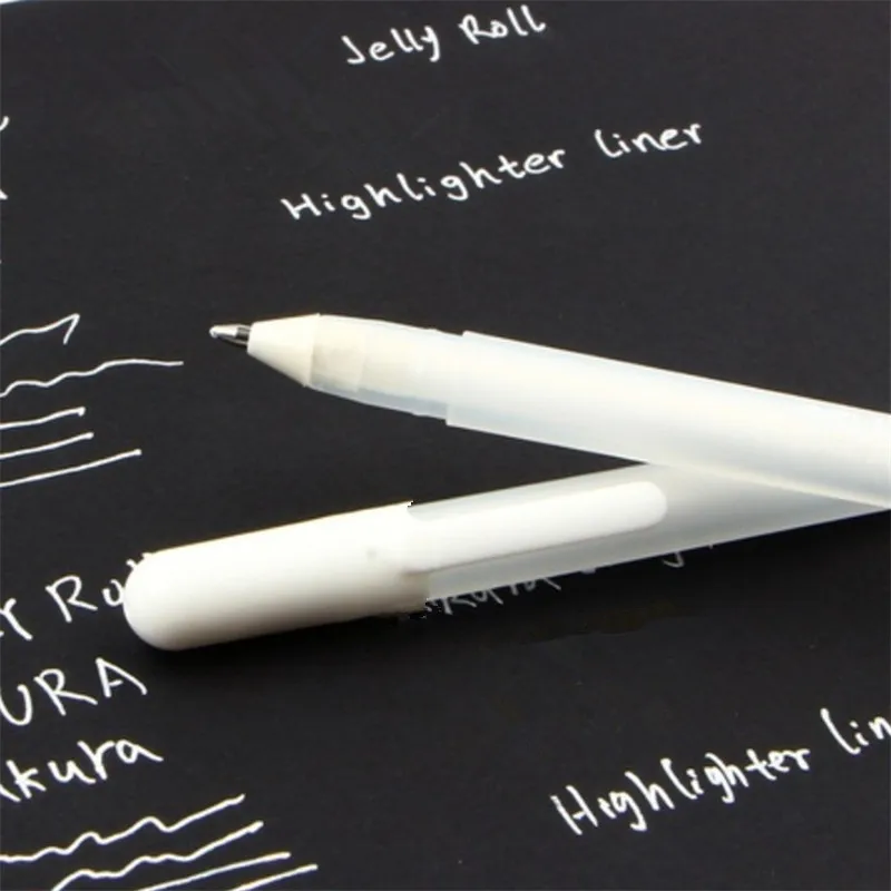 

High quality 801 white Ink 0.8MM Gel Pen Unisex Pen Gift For Kids Stationery Office Learning student School Supplies